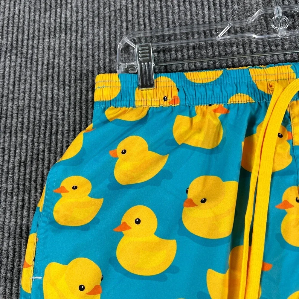 Tipsy Elves Swim Shorts Trunks Mens Large‎ Rubber Ducks Geometric Beach Pool New